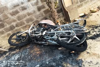 bike burned at balajinagar in badradri kothagudem district