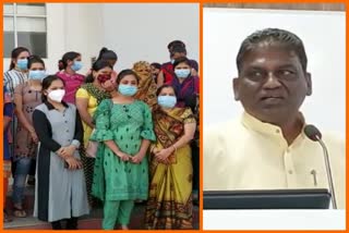 Health Minister Chaudhary came to Vidisha, turned away from nursing staff