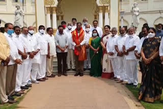 Palla Rajeshwar Reddy, who won the Trs candidate in the Mlc elections, was felicitated by several ministers and leaders.