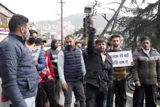 Taxi operators road show against new motor act in Shimla