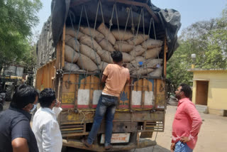 illegal ration transporting lorry seized