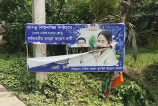 allegation of dropping trinamool banners and flags in Diamond Harbor