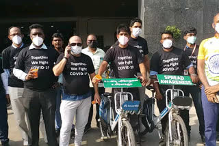 Doctors held cycled awareness rally as the corona vaccine was safe