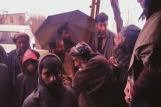 family affected due to landslides, and shifted safe place in damhal hanjipora