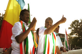 தாமக தலைவர் ஜி.கே.வாசன்  தாமக தலைவர் ஜி.கே.வாசன் தூத்துக்குடியில் தேர்தல் பரப்புரை  அதிமுக கூட்டணி 2021  ADMK alliance 2021  TMK leader GK Vasan campaigning in Thoothukudi  TMk leader r GK Vasan  TMK Party