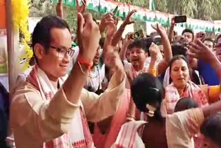 gaurov addressed election campaign rally at teok for assam poll 2021