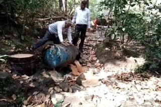 Action by Forest Department officials on illegal liquor in paonta sahib