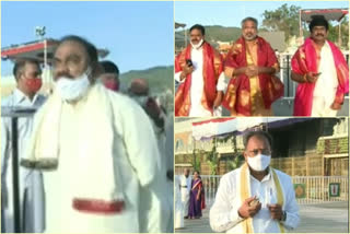 three mlc's srinivasulu, ramachandrayya, sathyanarayana visit tirumala
