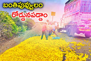 marigold flower farmers are in loss as there are no functions