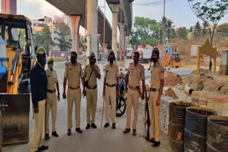 police protest during bharat band