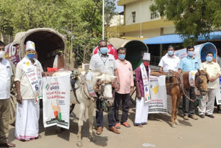 Transportation officials raised election awareness in the horse-drawn carriage