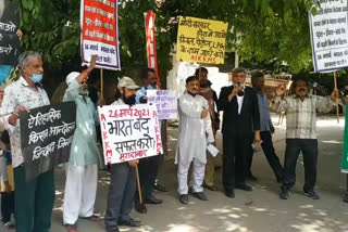 مرادآباد:آل انڈیا کسان کھیت مزدور سنگھٹن نے بھارت بند کی حمایت کی