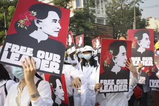 protest against coup in myanmar