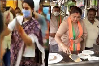 Smriti Irani performs Dandiya, Khushbu Sundar make dosa