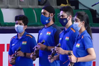 India's Vijayveer Sidhu and Tejaswani claim gold medal in 25m rapid fire pistol mixed team of ISSF World Cup