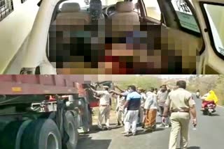 dungarpur latest news  road accident in rajasthan  today road accident news  Trolley hit the collision  डूंगरपुर न्यूज  राजस्थान में सड़क हादसा  सड़क हादसे की ताजा खबर  ट्रोले ने बाइक सवार को मारी टक्कर  सड़क हादसा  सड़क हादसे में तीन की मौत