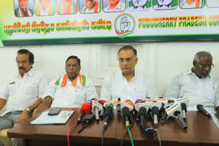 Dinesh Kundurao pressmeet at puducherry, அகில இந்திய காங்கிரஸ் கட்சியின் பொதுச் செயலாளர் தினேஷ் குண்டுராவ்