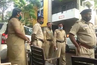 Police tight security at the victim home in Belagavi