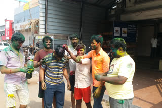 Holi celebration at koppal