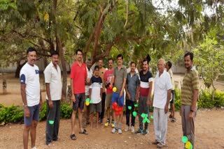 Water and food for birds in gangavathi