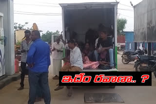 passengers traveling in ration distribution vans