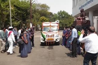 koriya collector flagged off poshan rath