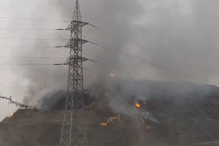 Fire in garbage mountain deposited at Ghazipur landfill site