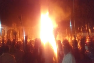 holika dahan was organized in jamtara