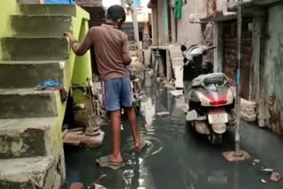 Water logging problem in Burari