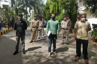 civil defence volunteer aware people on holi