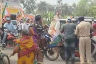 TMC workers allegedly block Suvendu Adhikari's convoy