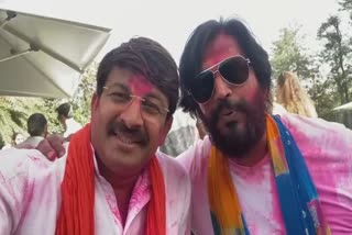 Manoj Tiwari celebrated Hol