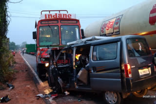 Accident between car and gass tanker