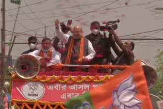 Union Home Minister & BJP leader Amit Shah holds a roadshow in Nandigram