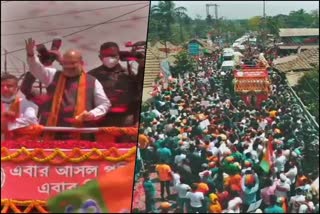 Union Home Minister & BJP leader Amit Shah holds a roadshow in Nandigram