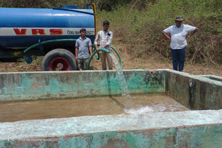 Water filled in artificial tanks to quench the thirst of wildlife