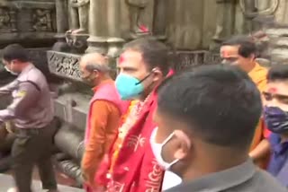 Congress leader Rahul Gandhi offers prayers at Kamakhya Temple in Guwahati