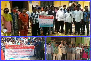 mandal parishith officers Protests against to go-2