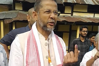 kamalpur bjp candidate diganta kalita cast his vote with his family members