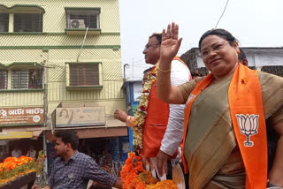 bengal election 2021: bjp's debashree chowdhury campaigns at raiganj