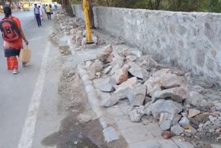 stones on footpath