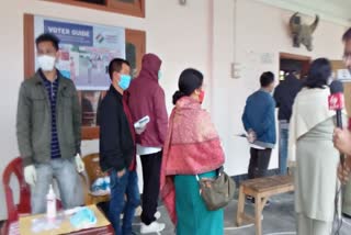 people in dima hasao came out for voting amid of bad weather