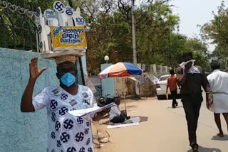 old man given awareness and held a rally for 100 per cent voting