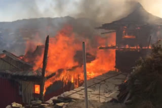 fire outbreak in tharola village of kothkhai