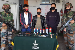 mizoram police and aizawl battalion of assam rifles recovered automatic weapons in khatla locality of aizawl