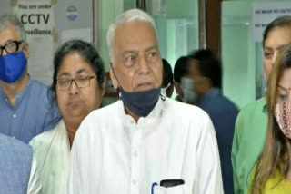 TMC leader Yashwant Sinha speaking to media