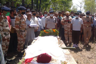 The funeral with guard of Honour to ITBP SI Vipin Kumar in una