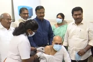 mp ayodhyaramireddy takes covid vaccine