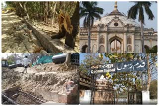 four walls of shah najaf imam bara and qadam rasool collapsed