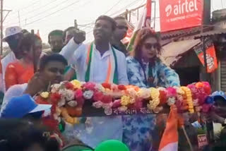 MP Shatabdi Roy for campaigning for Trinamool candidate paresh ram das in Canning pashchim Assembly